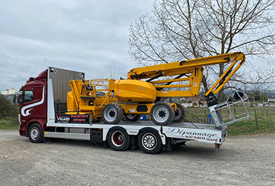 Transport de nacelles élévatrices ou nacelles de chantier