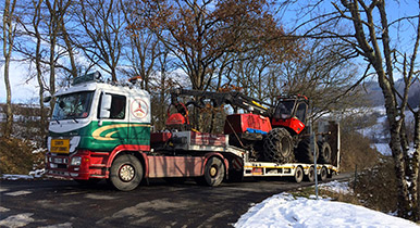 Transport d'engins forestier