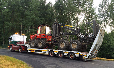 Transport d'engins forestier