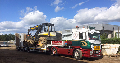 Transport d'engins forestier