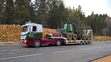 Transport d'engins forestier