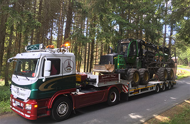 Transport d'engins forestier