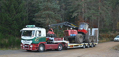 Transport d'engins forestier