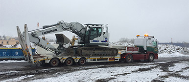 Transport d'engins de travaux publics