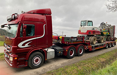 Transport d'engins de chantier chargeuse, mini-chargeuse, pelleteuse, tractopelle, nacelle, bulldozer